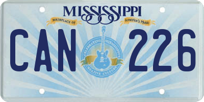 MS license plate CAN226