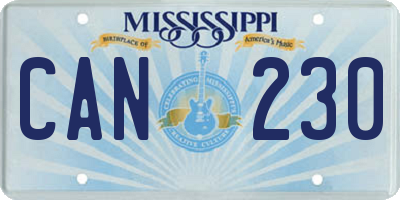 MS license plate CAN230