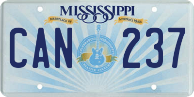 MS license plate CAN237