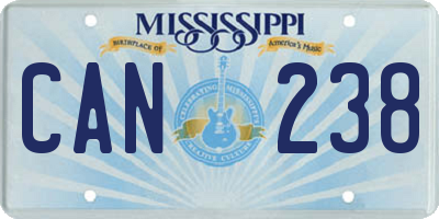 MS license plate CAN238