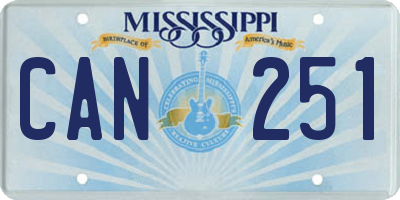 MS license plate CAN251