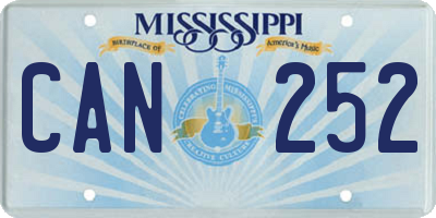 MS license plate CAN252