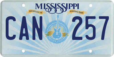 MS license plate CAN257