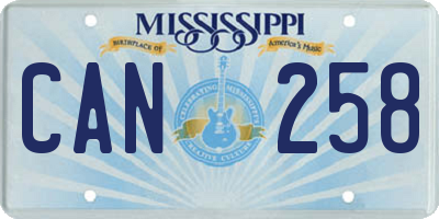 MS license plate CAN258