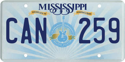 MS license plate CAN259