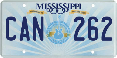 MS license plate CAN262