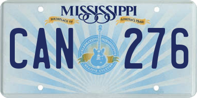 MS license plate CAN276