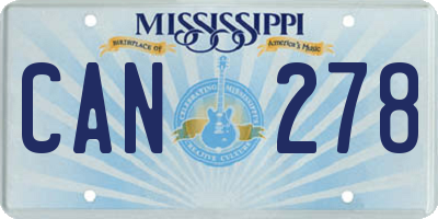 MS license plate CAN278