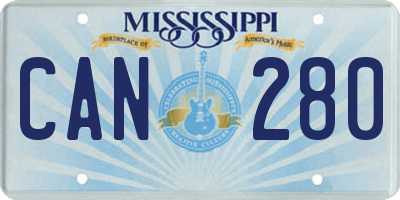 MS license plate CAN280