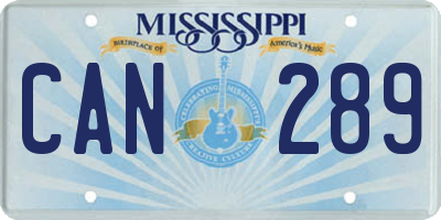 MS license plate CAN289