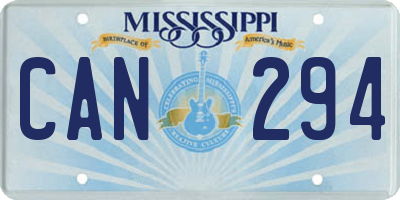 MS license plate CAN294