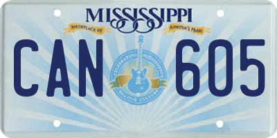 MS license plate CAN605