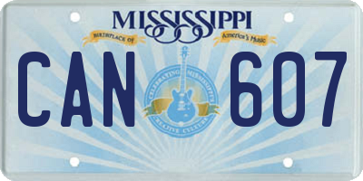 MS license plate CAN607