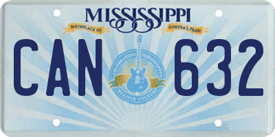 MS license plate CAN632