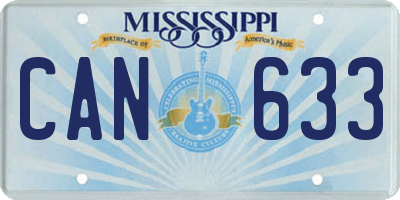 MS license plate CAN633