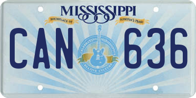 MS license plate CAN636