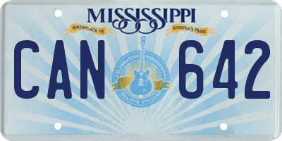 MS license plate CAN642