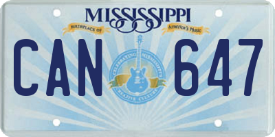 MS license plate CAN647