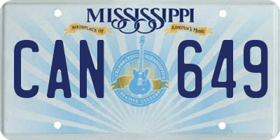 MS license plate CAN649