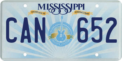 MS license plate CAN652