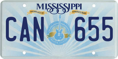 MS license plate CAN655