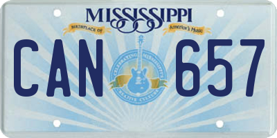 MS license plate CAN657