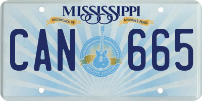 MS license plate CAN665