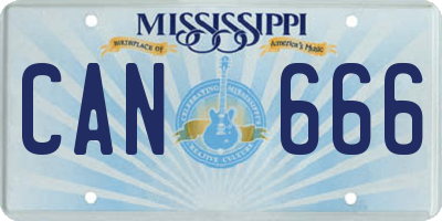 MS license plate CAN666