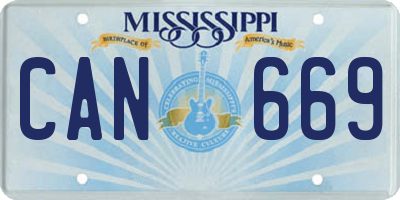 MS license plate CAN669