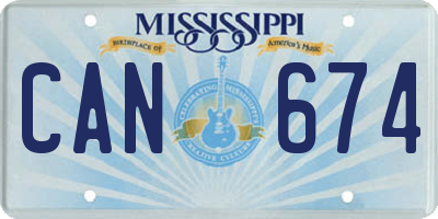 MS license plate CAN674