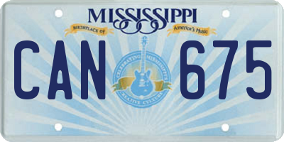 MS license plate CAN675
