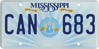 MS license plate CAN683