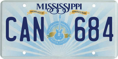 MS license plate CAN684