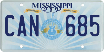 MS license plate CAN685