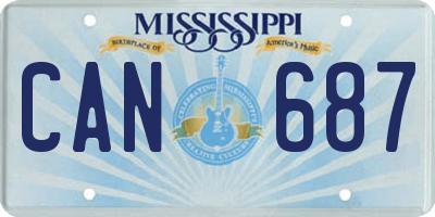 MS license plate CAN687