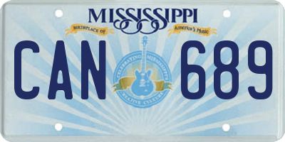 MS license plate CAN689