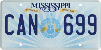 MS license plate CAN699