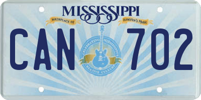 MS license plate CAN702