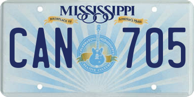 MS license plate CAN705