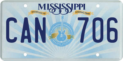 MS license plate CAN706