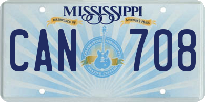MS license plate CAN708