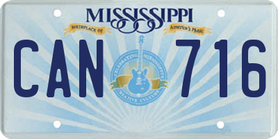 MS license plate CAN716