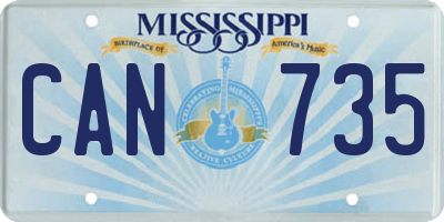 MS license plate CAN735