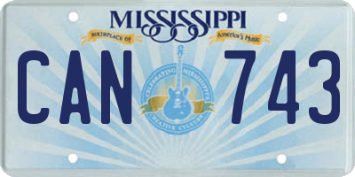 MS license plate CAN743