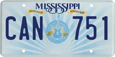 MS license plate CAN751
