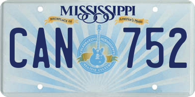 MS license plate CAN752