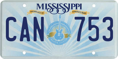 MS license plate CAN753