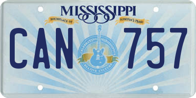 MS license plate CAN757
