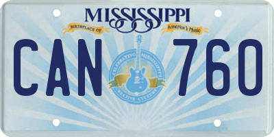 MS license plate CAN760
