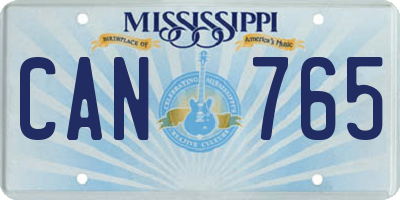 MS license plate CAN765